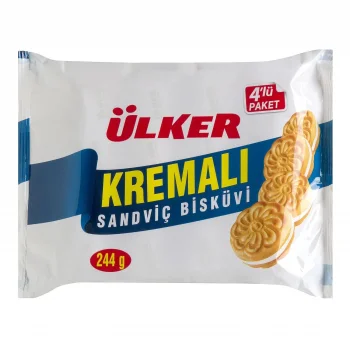 Ülker Kremalı Bisküvi 4 Lü Paket 244 Gram x