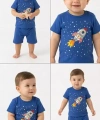6/24 Ay Roket Baskılı 2li Bebek Takımı