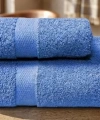 Bicomi Ultra Emici & Hızlı Kuruyan (Quick-Dry) %100 Pamuklu 2’li Banyo Havlu Seti – Mavi