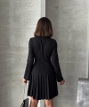 BİÇOMİ Altı piliseli uzun kollu ceket elbise siyah s255016