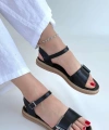 BİÇOMİ Andana Siyah Cilt Sandalet