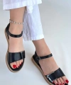 BİÇOMİ Andana Siyah Cilt Sandalet