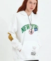 Biçomi Baskılı Kapüşonlu Sweatshirt - Beyaz