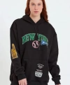 Biçomi Baskılı Kapüşonlu Sweatshirt - Siyah
