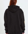 Biçomi Baskılı Kapüşonlu Sweatshirt - Siyah