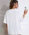 Biçomi Baskılı Oversize Bisiklet Yaka T-shirt - Beyaz