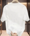 Biçomi Baskılı Oversize Bisiklet Yaka T-shirt - Beyaz
