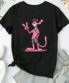 Biçomi Baskılı Oversize Bisiklet Yaka T-shirt - Beyaz