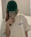 Biçomi Baskılı Oversize Bisiklet Yaka T-shirt - Beyaz