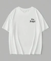 Biçomi Baskılı Oversize Bisiklet Yaka T-shirt - Beyaz