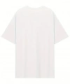 Biçomi Baskılı Oversize Bisiklet Yaka T-shirt - Beyaz