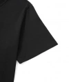 Biçomi Baskılı Oversize Bisiklet Yaka T-shirt - Siyah