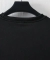 Biçomi Baskılı Oversize Bisiklet Yaka T-shirt - Siyah