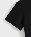 Biçomi Baskılı Oversize Bisiklet Yaka T-shirt - Siyah