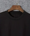 Biçomi Baskılı Oversize Bisiklet Yaka T-shirt - Siyah