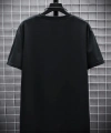 Biçomi Baskılı Oversize Bisiklet Yaka T-shirt - Siyah
