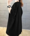 Biçomi Baskılı Oversize Bisiklet Yaka T-shirt - Siyah