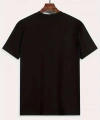 Biçomi Baskılı Oversize Bisiklet Yaka T-shirt - Siyah