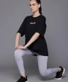 Biçomi Baskılı Oversize T-shirt - Siyah