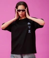 Biçomi Baskılı Oversize T-shirt - Siyah