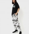Biçomi Baskılı Oversize T-shirt - Siyah