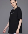 Biçomi Baskılı Oversize T-shirt - Siyah