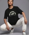 Biçomi Baskılı Oversize T-shirt - Siyah