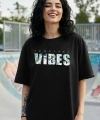 Biçomi Baskılı Oversize T-shirt - Siyah