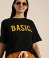 Biçomi Baskılı T-shirt - Siyah