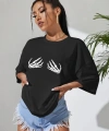 Biçomi Baskılı T-shirt - Siyah