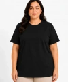 Biçomi Battal Big Size Basic Tişört Bisiklet Yaka Rahat Kalıp T-Shirt - Siyah