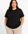 Biçomi Battal Big Size Basic Tişört Bisiklet Yaka Rahat Kalıp T-Shirt - Siyah