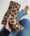 BİÇOMİ Birta Leopar Cilt Streç Topuklu Bot