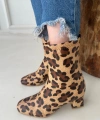 BİÇOMİ Birta Leopar Cilt Streç Topuklu Bot
