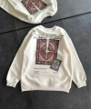 Biçomi Bisiklet Yaka Baskılı SweatShirt - Beyaz