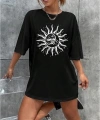 Biçomi Bisiklet Yaka Baskılı T-shirt - Siyah