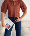 BİÇOMİ Brodeli crop gömlek s1023