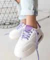 BİÇOMİ Chris Beyaz Cilt Lila Detaylı Bağcıklı Spor Ayakkabı
