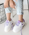 BİÇOMİ Chris Beyaz Cilt Lila Detaylı Bağcıklı Spor Ayakkabı
