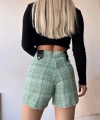 BİÇOMİ Çıtçıtlı siyah köprü tüvit şort yeşil