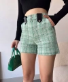 BİÇOMİ Çıtçıtlı siyah köprü tüvit şort yeşil