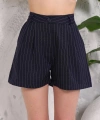BİÇOMİ Çizgili düğmeli şort siyah s2551251