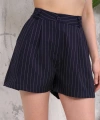 BİÇOMİ Çizgili düğmeli şort siyah s2551251