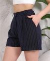 BİÇOMİ Çizgili düğmeli şort siyah s2551251