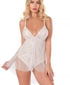 Bicomi Ekru Jakarlı Bodysuit Gecelik