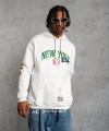 Biçomi Erkek Baskılı Kapüşonlu Sweatshirt - Beyaz