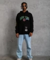 Biçomi Erkek Baskılı Kapüşonlu Sweatshirt - Siyah