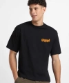 Biçomi Erkek Baskılı Oversize T-shirt - Siyah