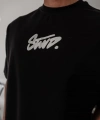 Biçomi Erkek Baskılı Oversize T-shirt - Siyah
