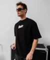 Biçomi Erkek Baskılı Oversize T-shirt - Siyah